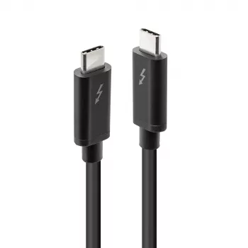 Lindy 2m Thunderbolt 3 kabelis, pasīvs, vīriešu-vīriešu, 2 m, 20 Gbit/s, melns, 4096 x 2160 pikseļi
