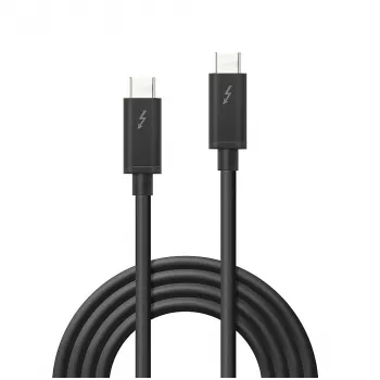 Lindy 2m Thunderbolt 3 kabelis, pasīvs, vīriešu-vīriešu, 2 m, 20 Gbit/s, melns, 4096 x 2160 pikseļi