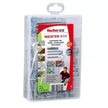 Fischer MEISTER-BOX UX 75 gab. skrūvju un dībeļu komplekts