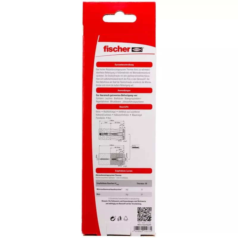Fischer 512173 termoizolācijas stiprinājumu komplekts (2 gab.)
