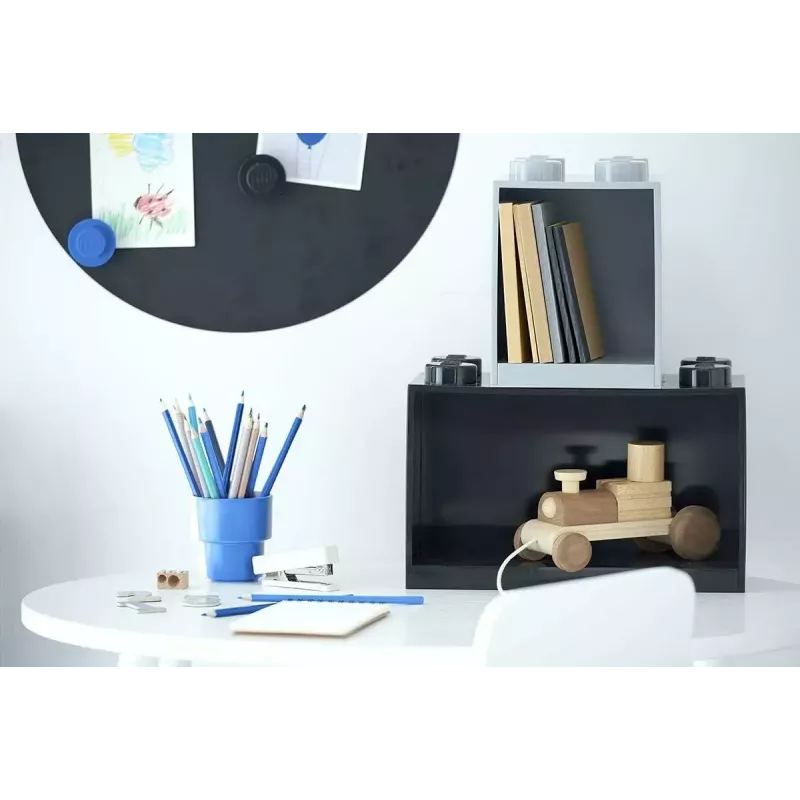 Plaukts Room Copenhagen LEGO Brick 8 Shelf Melns, modulārs displeja plaukts