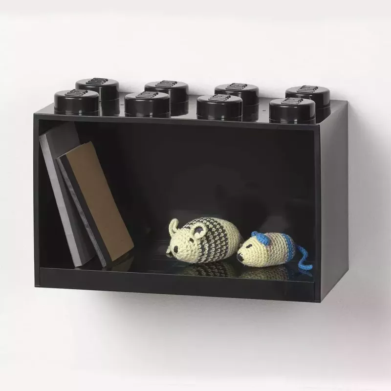 Plaukts Room Copenhagen LEGO Brick 8 Shelf Melns, modulārs displeja plaukts
