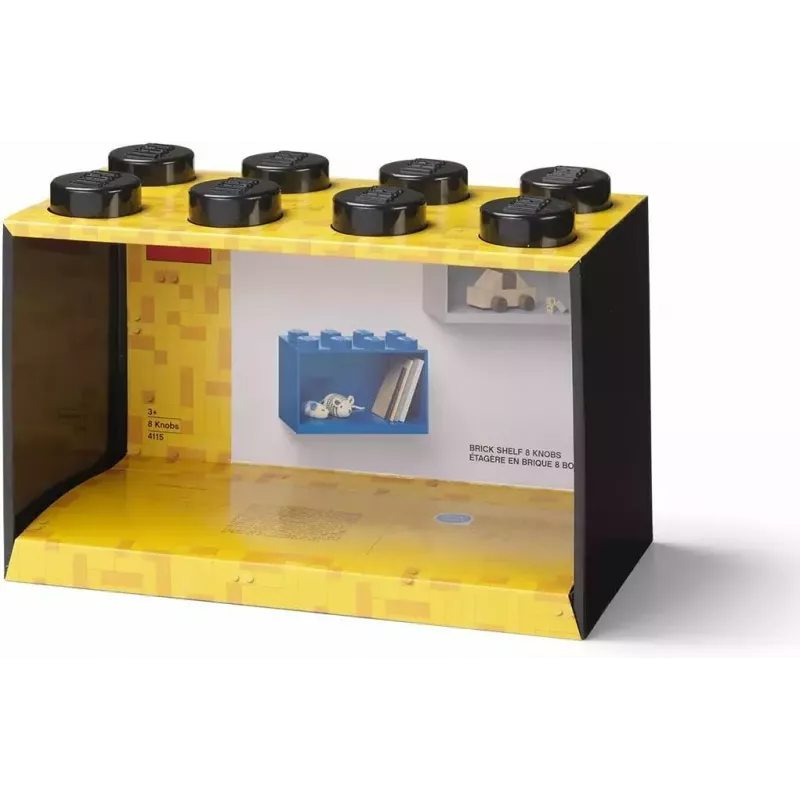 Plaukts Room Copenhagen LEGO Brick 8 Shelf Melns, modulārs displeja plaukts