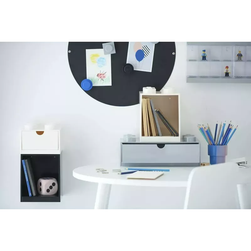 Plaukts Room Copenhagen LEGO Brick 4 Shelf Balts 41141735 – sienas stiprinājuma LEGO saderīgs displeja plaukts