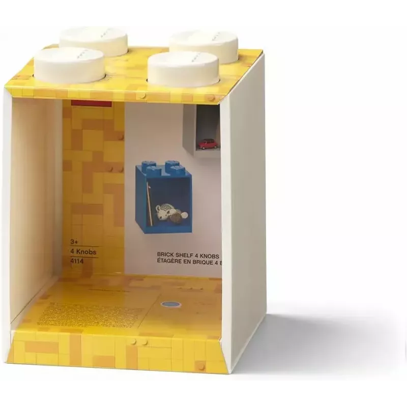 Plaukts Room Copenhagen LEGO Brick 4 Shelf Balts 41141735 – sienas stiprinājuma LEGO saderīgs displeja plaukts