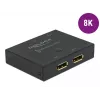 DELOCK DisplayPort 2 - 1 pārslēdzējs - divvirzienu 8K 30Hz