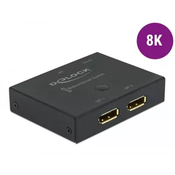 DELOCK DisplayPort 2 - 1 pārslēdzējs - divvirzienu 8K 30Hz