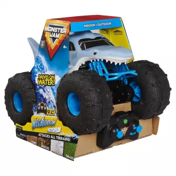 Monster Jam Oficiālais Megalodon STORM visurgājējs ar tālvadību, mērogs 1:15