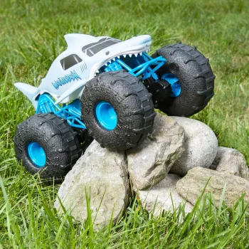 Monster Jam Oficiālais Megalodon STORM visurgājējs ar tālvadību, mērogs 1:15