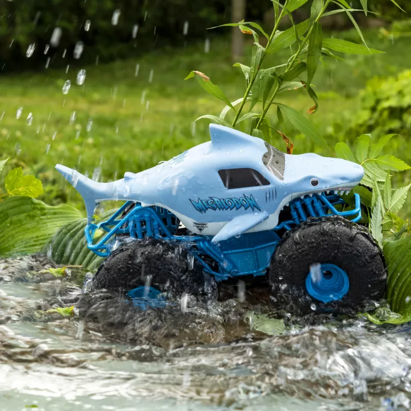 Monster Jam Oficiālais Megalodon STORM visurgājējs ar tālvadību, mērogs 1:15
