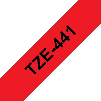 Lentas kasetne Brother TZe441 18mm Melns uz Sarkana