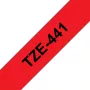 Lentas kasetne Brother TZe441 18mm Melns uz Sarkana
