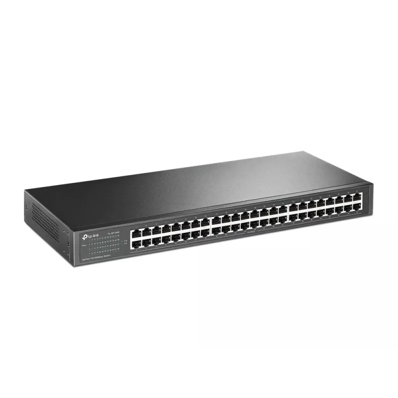 TP-Link TL-SF1048 48 portu Fast Ethernet tīkla slēdzis, nemaršrutēts, 10/100, 1U, plauktā montējams