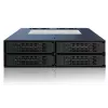 ICY DOCK ToughArmor MB994SP-4SB-1 4 vietu 2,5" SATA savienojumu plate iekšējam 5,25" nodalījumam, bez ieliktņiem, alumīnija, 40 mm ventilators, SATA 6 Gbit/s, melna