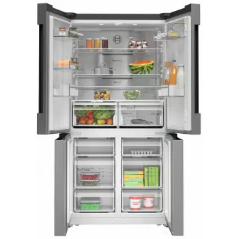 Bosch Serie 4 KFN96APEA ledusskapis un saldētava sānu pie sāniem 605 L nerūsējošais tērauds