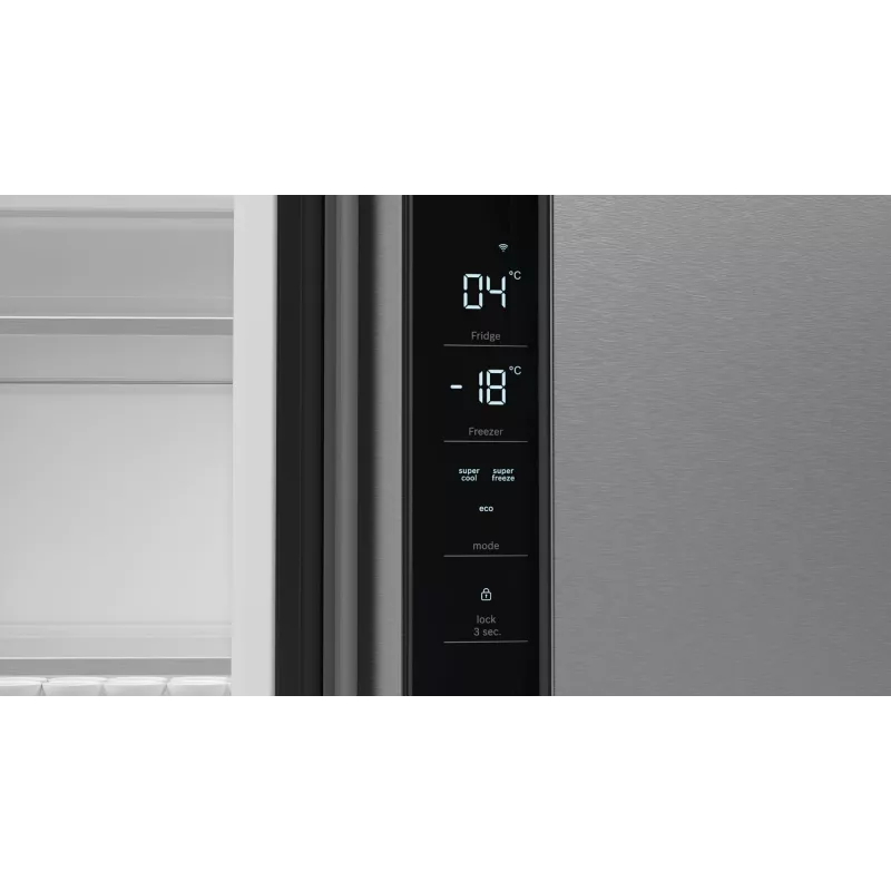 Bosch Serie 4 KFN96APEA ledusskapis un saldētava sānu pie sāniem 605 L nerūsējošais tērauds