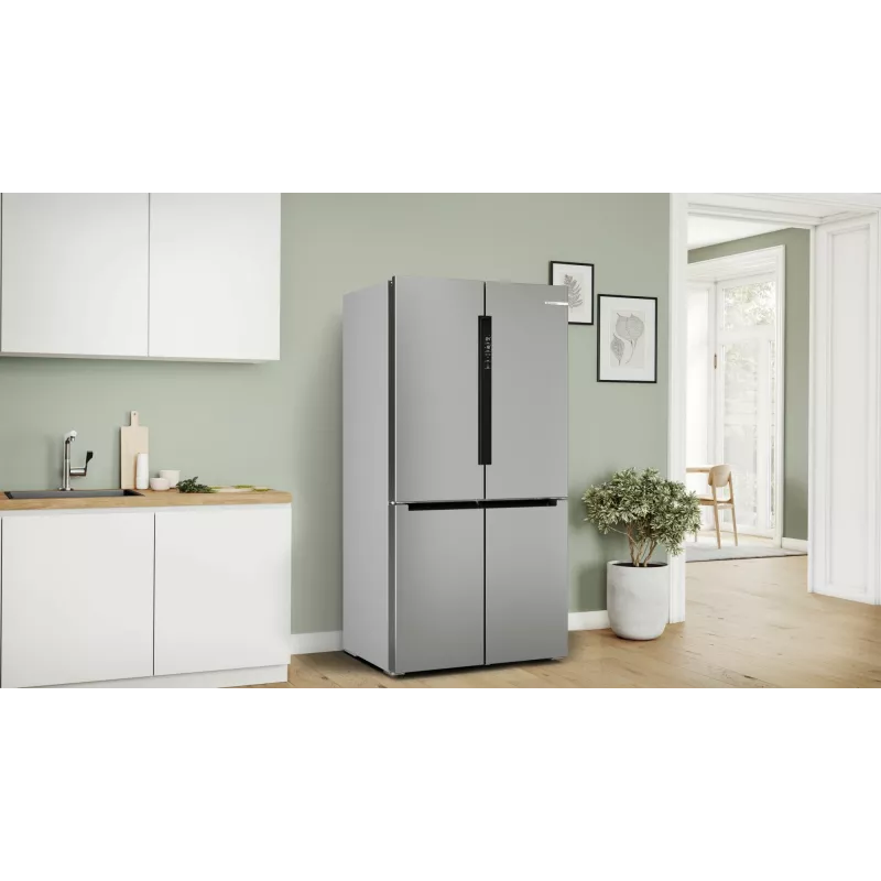 Bosch Serie 4 KFN96APEA ledusskapis un saldētava sānu pie sāniem 605 L nerūsējošais tērauds