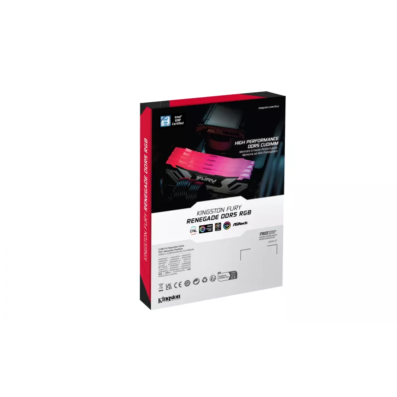Kingston FURY 24 GB 8400 MT/s DDR5 CL40 CUDIMM Renegade RGB Sudraba XMP