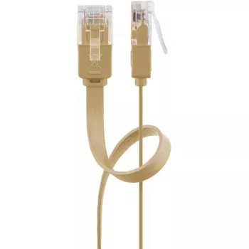 Goobay 95887 Tīkla kabelis Gaiši Brūns 5 m Cat6 U/UTP RJ-45 Zelts