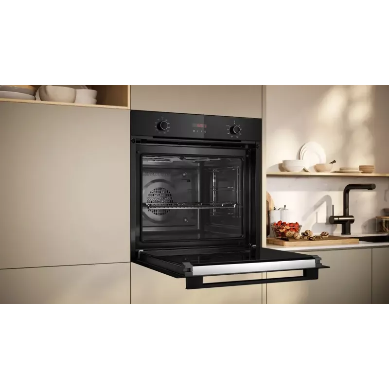 Plīts un cepeškrāsns komplekts NEFF B2CCG6AK3 + T18SDH9L0 — Stikla keramikas 4 zonu plīts, 71 L elektriskā cepeškrāsns, CircoTherm®