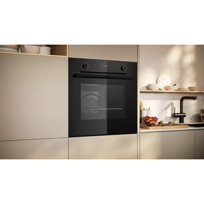 Plīts un cepeškrāsns komplekts NEFF B2CCG6AK3 + T18SDH9L0 — Stikla keramikas 4 zonu plīts, 71 L elektriskā cepeškrāsns, CircoTherm®