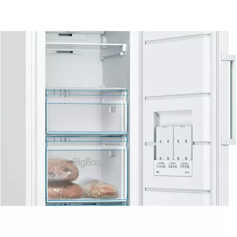 Brīvstāvošs saldētājs Bosch Serie 4 GSN29VWEP, 200 L, NoFrost, E klase, 1610×600×650 mm, balts