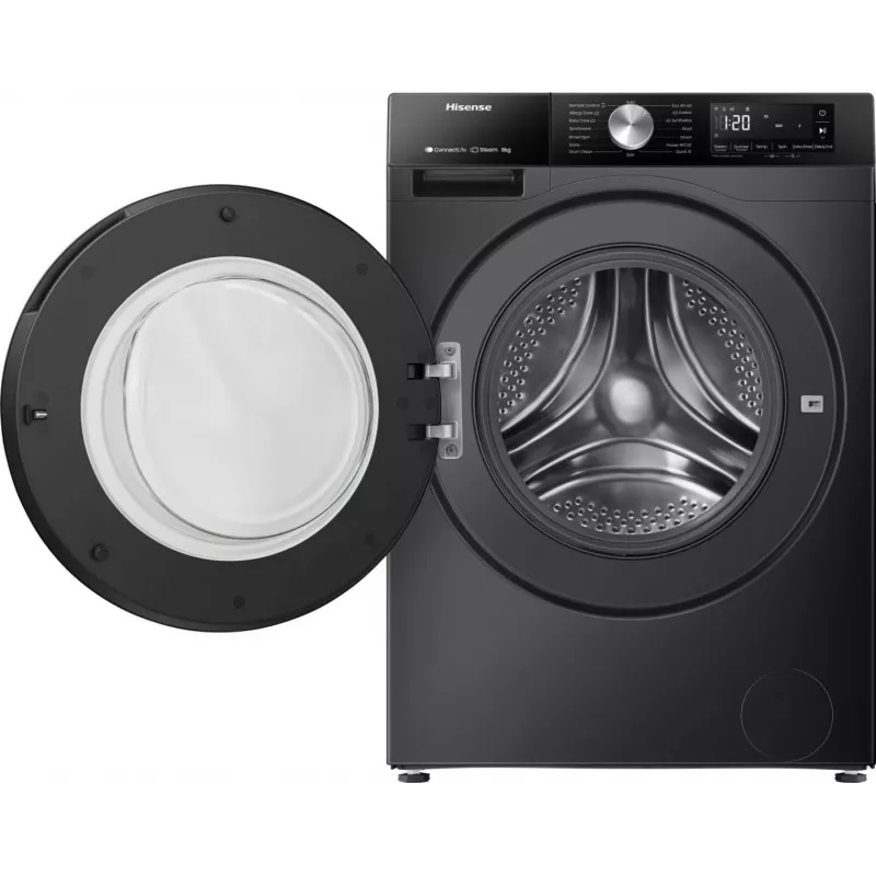 Veļas mazgājamā mašīna Hisense WF3S8043BB3, priekšējā ielāde, 8 kg, 1400 RPM, melna