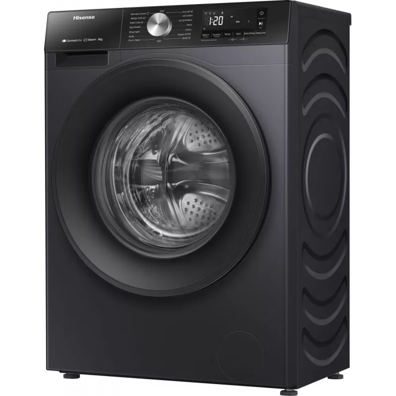 Veļas mazgājamā mašīna Hisense WF3S8043BB3, priekšējā ielāde, 8 kg, 1400 RPM, melna