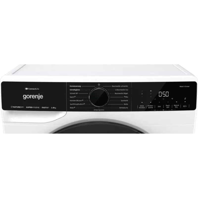 Gorenje DPNA83W žāvētājs Brīvstāvošs Priekšējā ielāde 8 kg Melns, Balts
