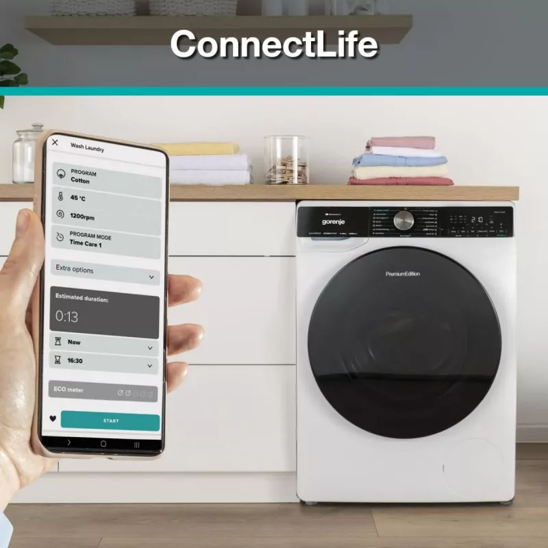 Gorenje DPNA83W žāvētājs Brīvstāvošs Priekšējā ielāde 8 kg Melns, Balts