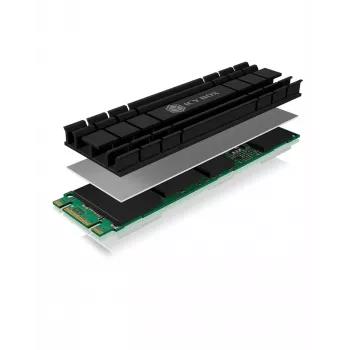 ICY BOX IB-M2HS-701 M.2 NVMe SSD Dzesēšanas Radiators Melns 1 gab.