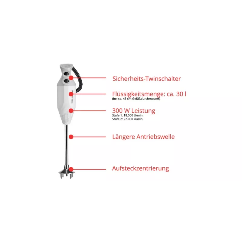 ESGE-Zauberstab® P 350 Profi iegremdējamais blenderis, pelēks/balts
