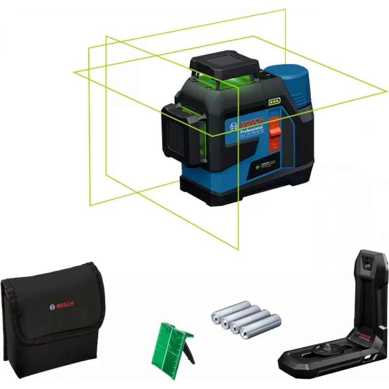 Bosch GLL 12V-100-33 CG Professional bezvadu zaļais līniju lāzers ar LB 10 turētāju (0601065400)