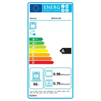 Siemens iQ500 HK9S5A240 brīvi stāvoša elektriskā plīts ar keramikas virsmu, melna