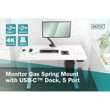 Monitora stiprinājums Digitus DA-90405 ar dokošanas staciju