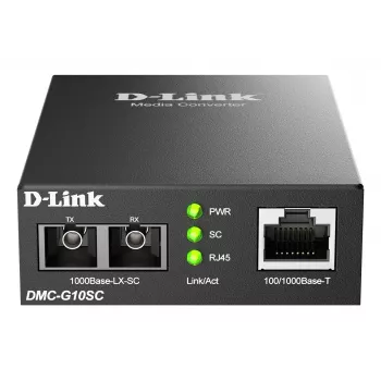 Mediju pārveidotājs D-Link DMC-G10SC/E 100/1000BaseT uz 1000BaseLX SC šķiedru