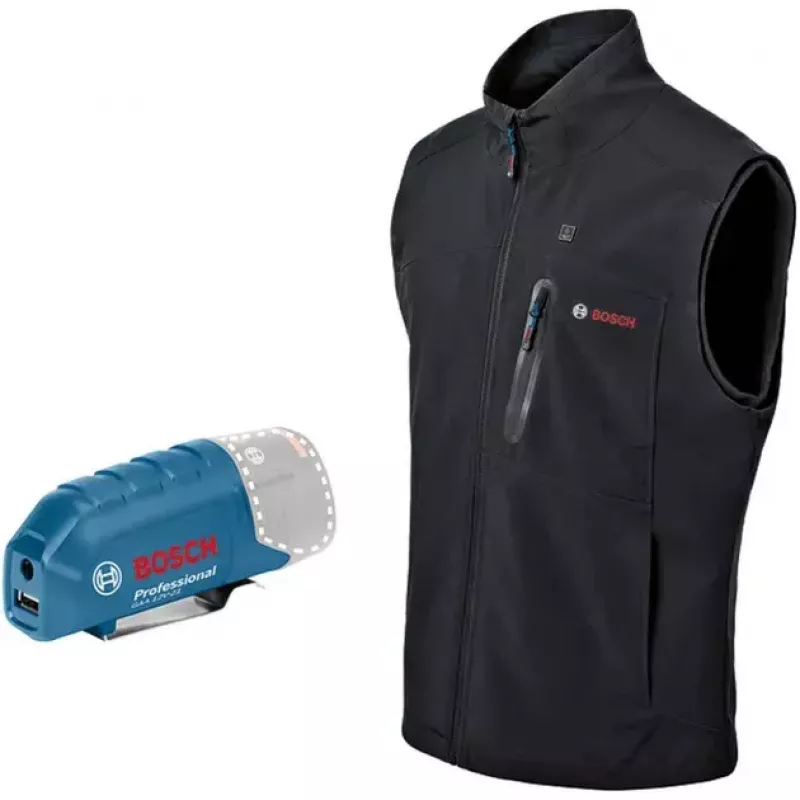 Bosch GHV 12+18V XA Professional apsildāma veste 3XL melna ar lādētāju un akumulatoru