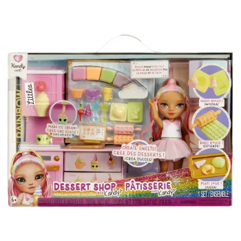 Rainbow High Mazā Desertīšu Veikaliņa ar Kandy Leļļu Komplekts, modes lelle, sieviete, 4 gadi, 140 mm, Daudzkrāsains