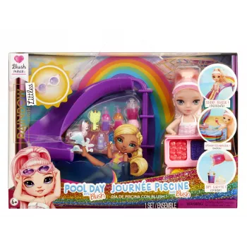 Rainbow High Little Pool Day ar Blush rotaļlietu komplekts, modes lelle, meitenei, 4 gadi, 140 mm, Daudzkrāsains