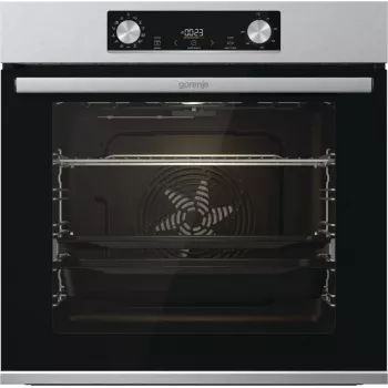Gorenje BIGSPACE iebūvējamā elektriskā cepeškrāsns 77 L 3500 W — balta, skārienvadība un rotācijas pogas, halogēna lampa