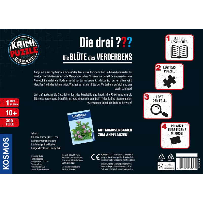 Kosmos 684877 kriminālpuzle Die drei ??? - Die Blüte des Verderbens, 300 gab., no 10 gadiem
