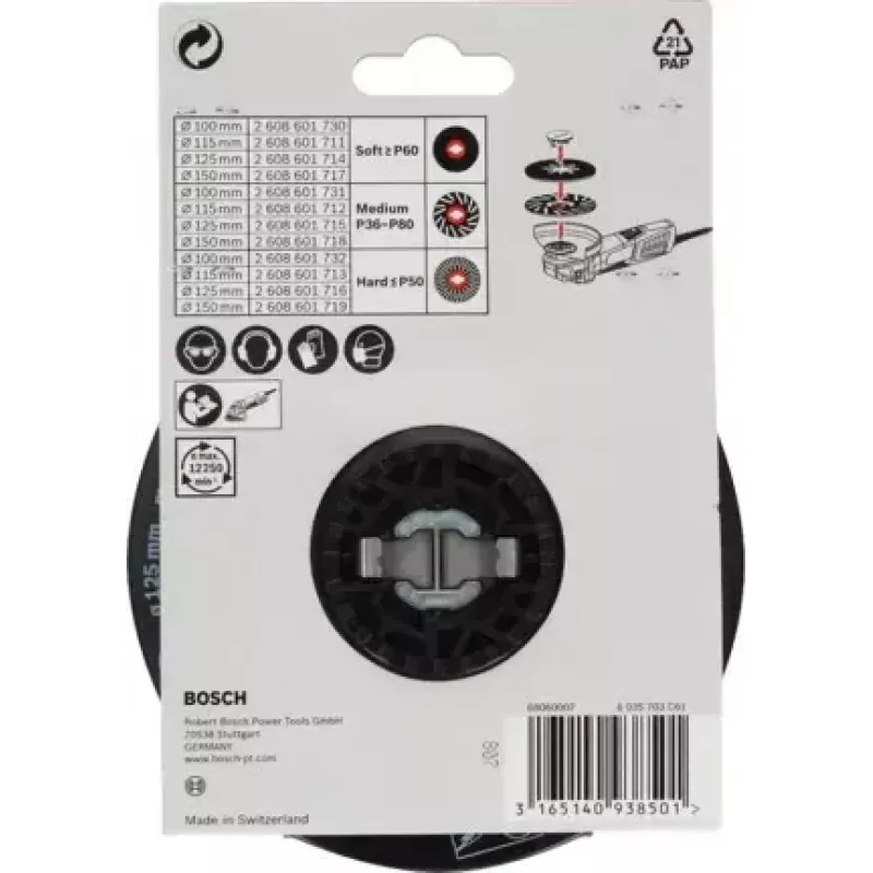 Bosch 2 608 601 711 X-LOCK atbalsta paliktnis leņķa slīpmašīnai, mīksts, 115 mm
