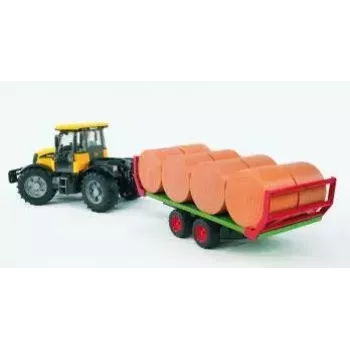 BRUDER 02220 sērijas piekabe ar 8 apaļķīpām, 1:16 mērogs