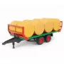 BRUDER 02220 sērijas piekabe ar 8 apaļķīpām, 1:16 mērogs