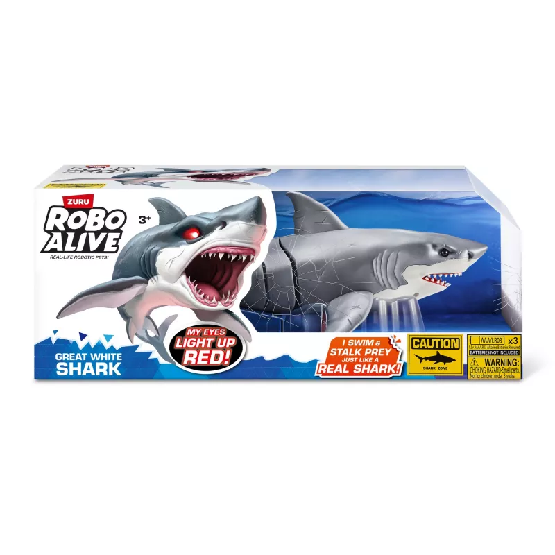 Zuru Robo Alive Great White Shark 71126 — interaktīva rotaļlieta haizivs ūdens rotaļām