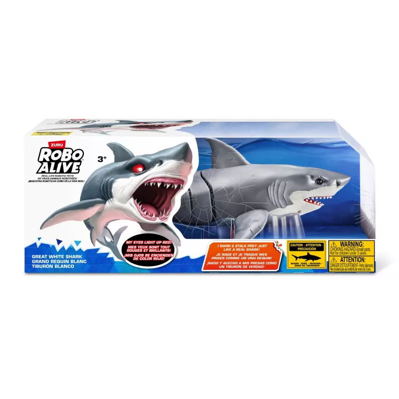 Zuru Robo Alive Great White Shark 71126 — interaktīva rotaļlieta haizivs ūdens rotaļām