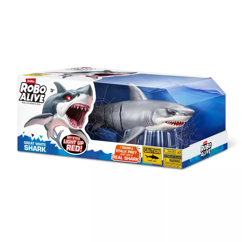 Zuru Robo Alive Great White Shark 71126 — interaktīva rotaļlieta haizivs ūdens rotaļām