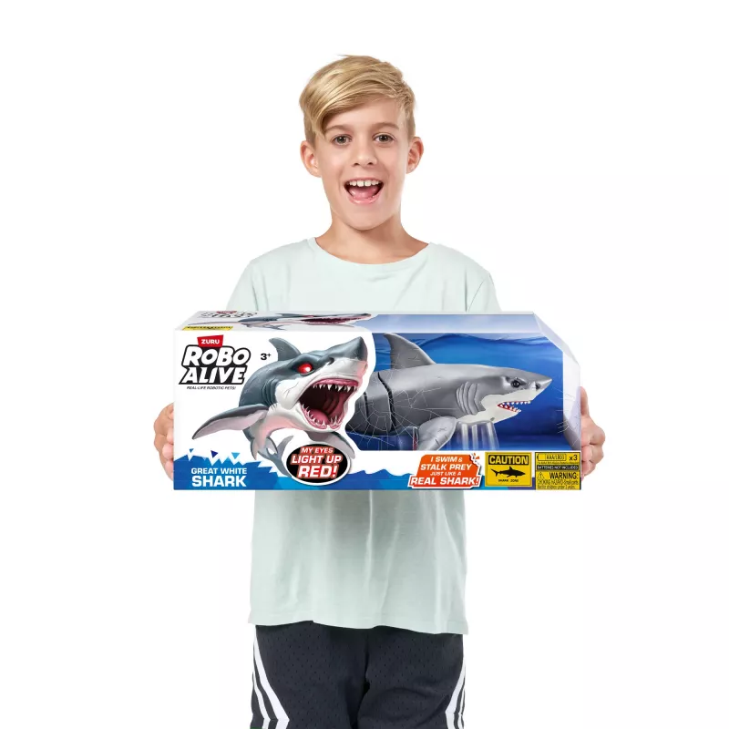 Zuru Robo Alive Great White Shark 71126 — interaktīva rotaļlieta haizivs ūdens rotaļām