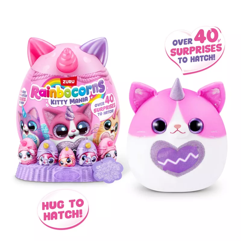 Mīkstā rotaļlieta Zuru Rainbocorns Kitty Mania, daudzkrāsaina, vecumam no 3 gadiem