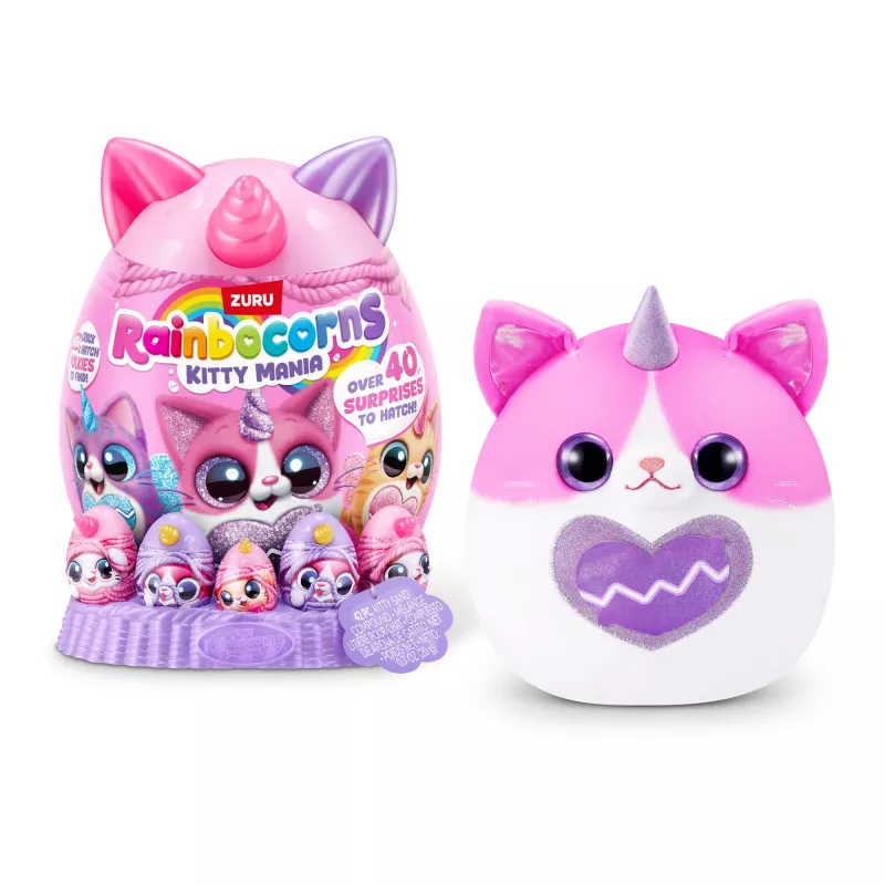 Mīkstā rotaļlieta Zuru Rainbocorns Kitty Mania, daudzkrāsaina, vecumam no 3 gadiem
